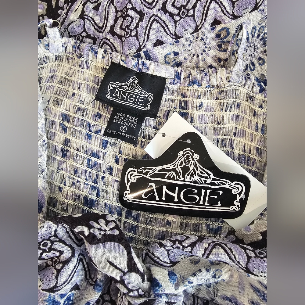 Angie Lavender, Blue & White Midi Sundress Knot Front Design. Sz Small & Med NWT - Picture 2 of 5